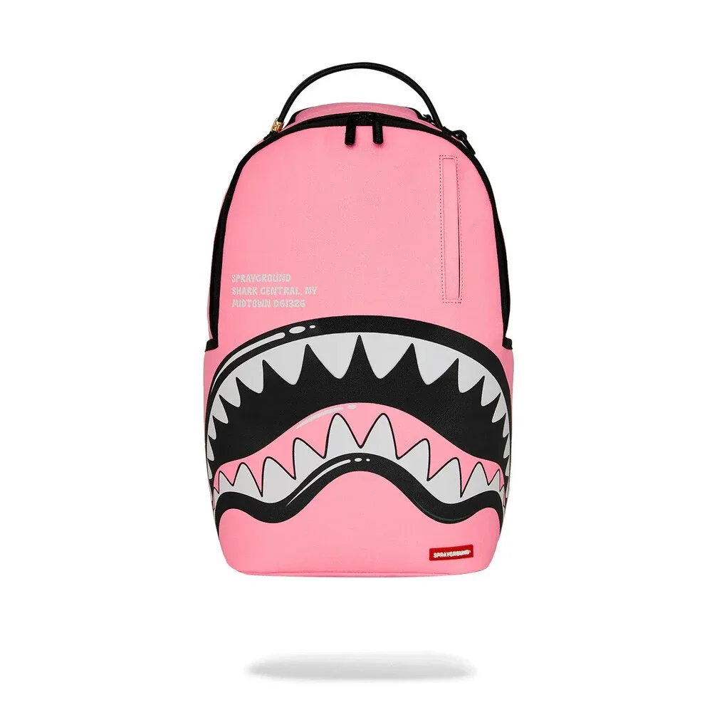 Sprayground Shark Central Bubble Shark Backpack Unisex Pink Top Handle SPR327